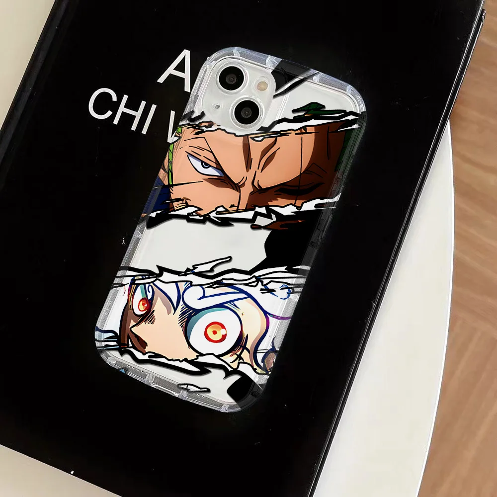 thumbnail image 1 of Funda transparente de Anime o-one p-pieces para IPhone 16, 15, 14, 13, 12, 11 Pro Max, 14, 15, 7, 8 Plus, X, XR, XS Max, SE2020, Airbag, cubierta a prueba de golpes, 1 of 4