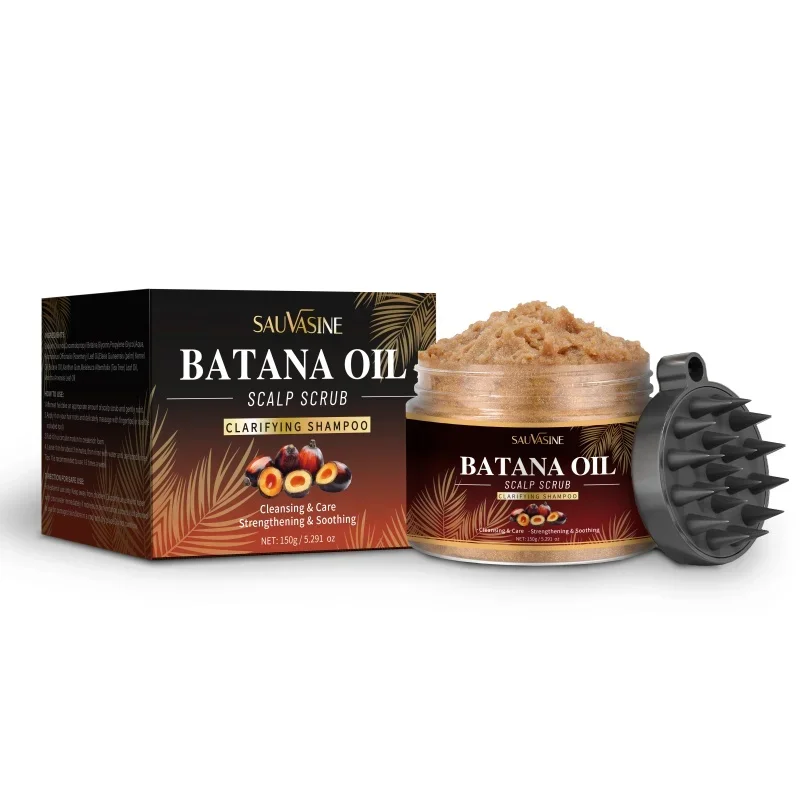 Batana Oil Scalp Scrub for Strengthening Hair Deep Cleaning Nourishing Soothing Clarifying Shampoo for Sensitive Scalp Hair Care 6