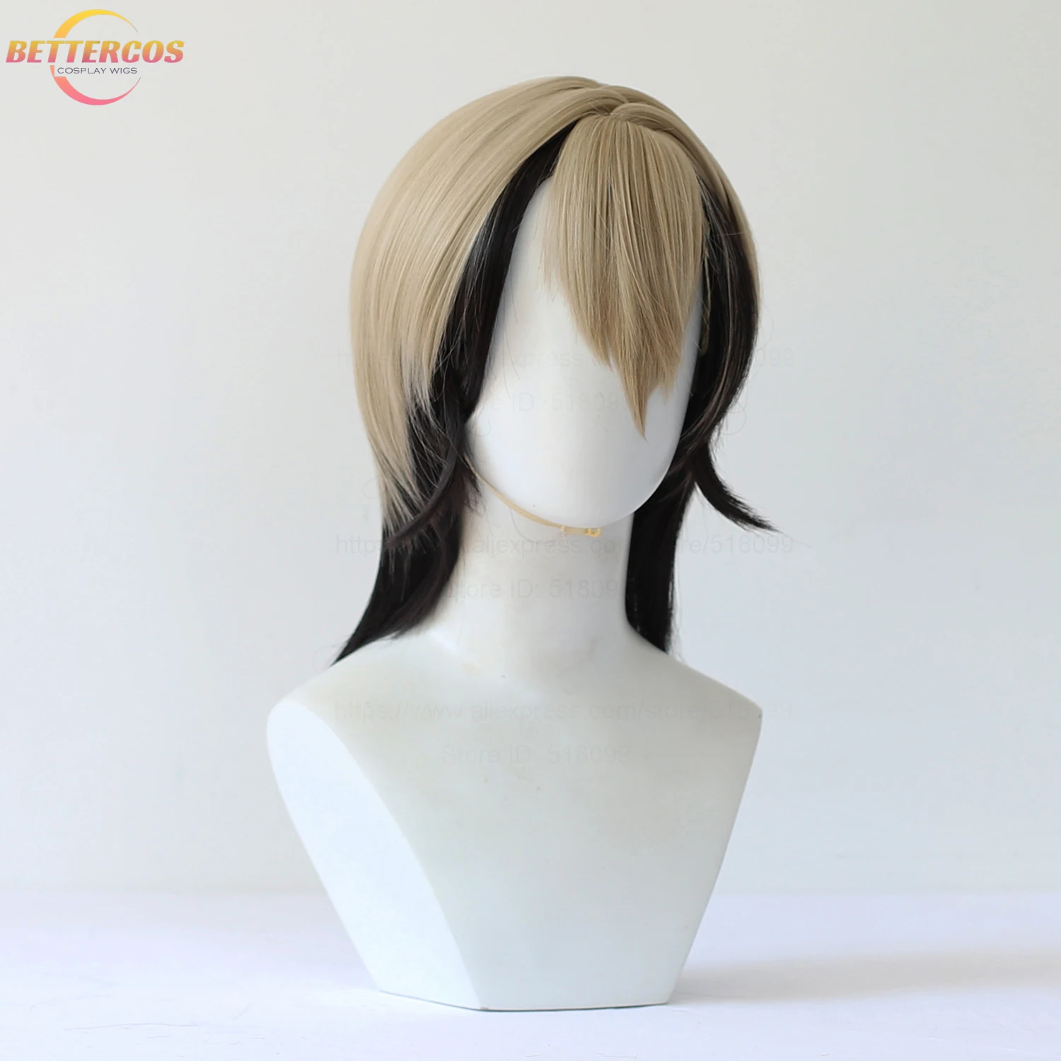 Hochwertige Zanka Nijiku Cosplay-Perücke, 42 cm, gemischte Farben, hitzebeständiges Kunsthaar, Party-Kostüm, Anime-Perücken + Perückenkappe – Detail 3