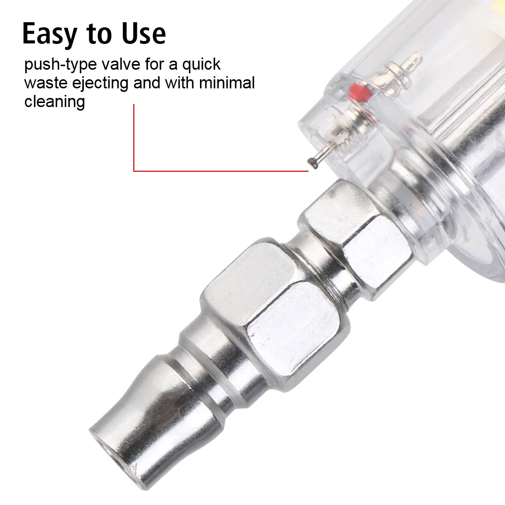 Water Trap Clear Painting Moisture Separator Air Oil Water Separator Filter Kit 1/4 Inch Thread Sprayer Air Compressor Tool 5