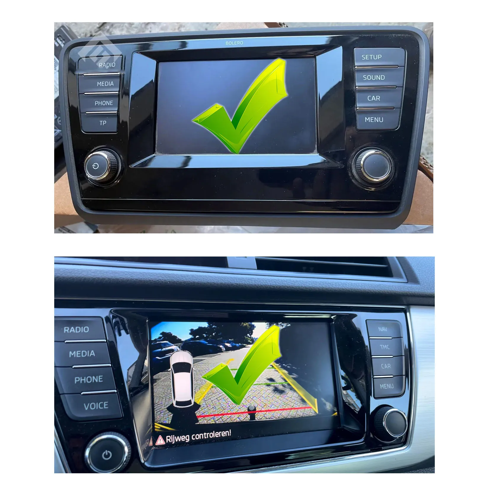 VKAUTO 스카다 파비아 2016 2017 2018 2019 2020 주차 백업 카메라, MIB 유닛 작동