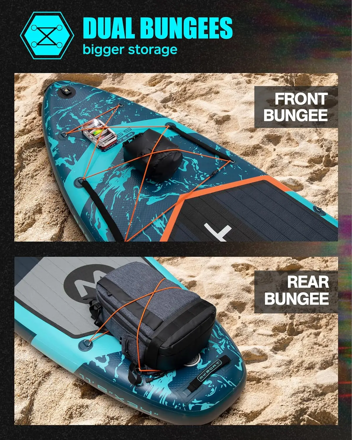 11'6"&times;34"&times;6" Paddle Board, Stand Up Paddle Board for Fishing, Sup Board with 3 Removable Fins, Dual Bungee