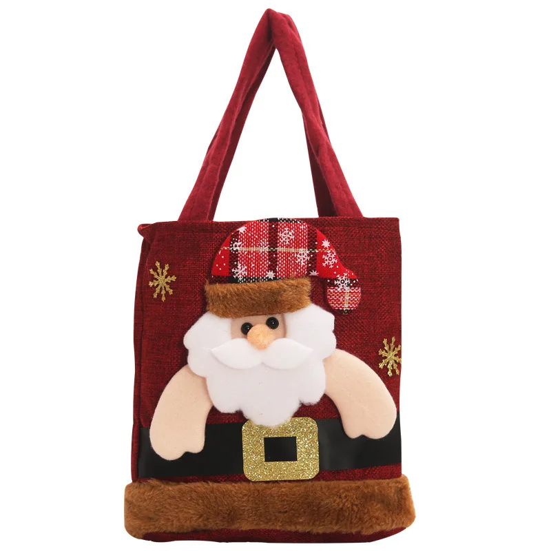 Christmas Decorations Cartoon Santa Claus Snowman Elk Gift Bag Merry Christmas Decor Children's Gift Bag Candy Xmas Handbag gift bags christmas gift bags
