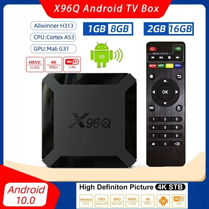 Android 10 X96Q Tv Box 2Gb 16Gb Allwinner H313 Quad Core 4K Smart Tv Box Wifi X96 1Gb 8Gb Set Top Box