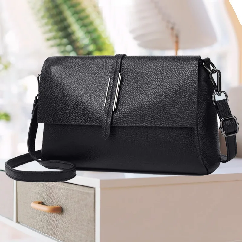 Genuine Leather Crossbody Bag for Women's Versatile Commuting, Cowhide Shoulder Bag, High-quality Soft Leather Small Handbag