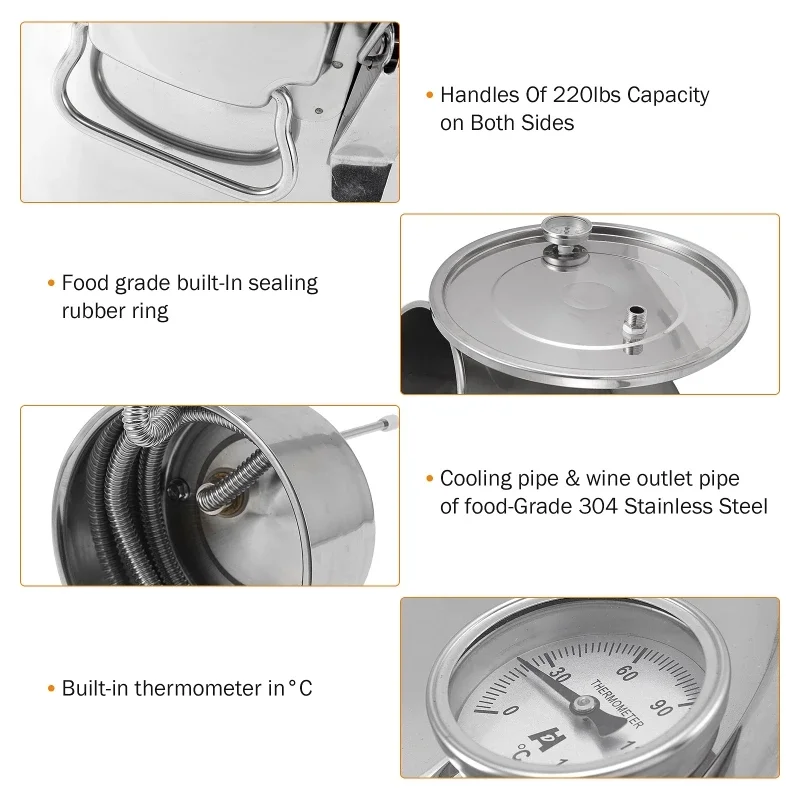 11L Alcohol Water Distiller Bottle DIY Moonshine Equipment Stainless Steel Brewing Machine Pump For Whisky Wine Beer Dispenser