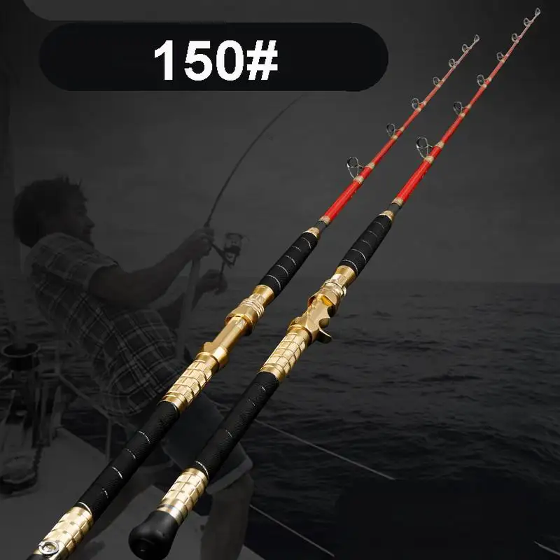 ZZ342 1.8m 1.95m 30-80m Deep Sea Slow Jigging 150# Rod Bait 200-1000g Safe  Load 30Kgs Metal Reel Seat Glass Solid Tip - AliExpress