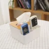 Elegant, Practical and Divided White Tissue Box with Nordic Wood Grain INS Style  Dormitory and Bedroom, Small Item 3