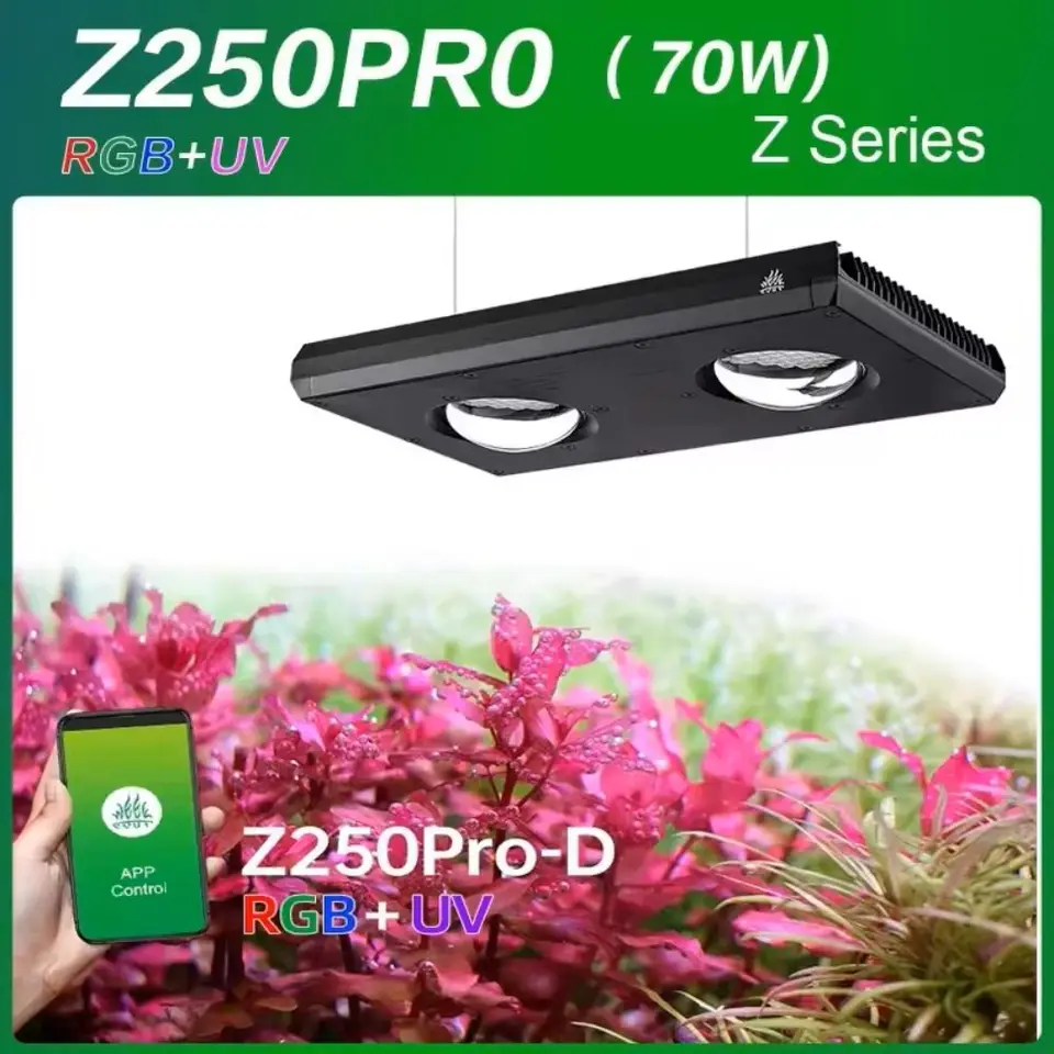 WEEK アクア 水草水槽用LEDライト Z250 Pro 70W RGB + UVランプビーズ