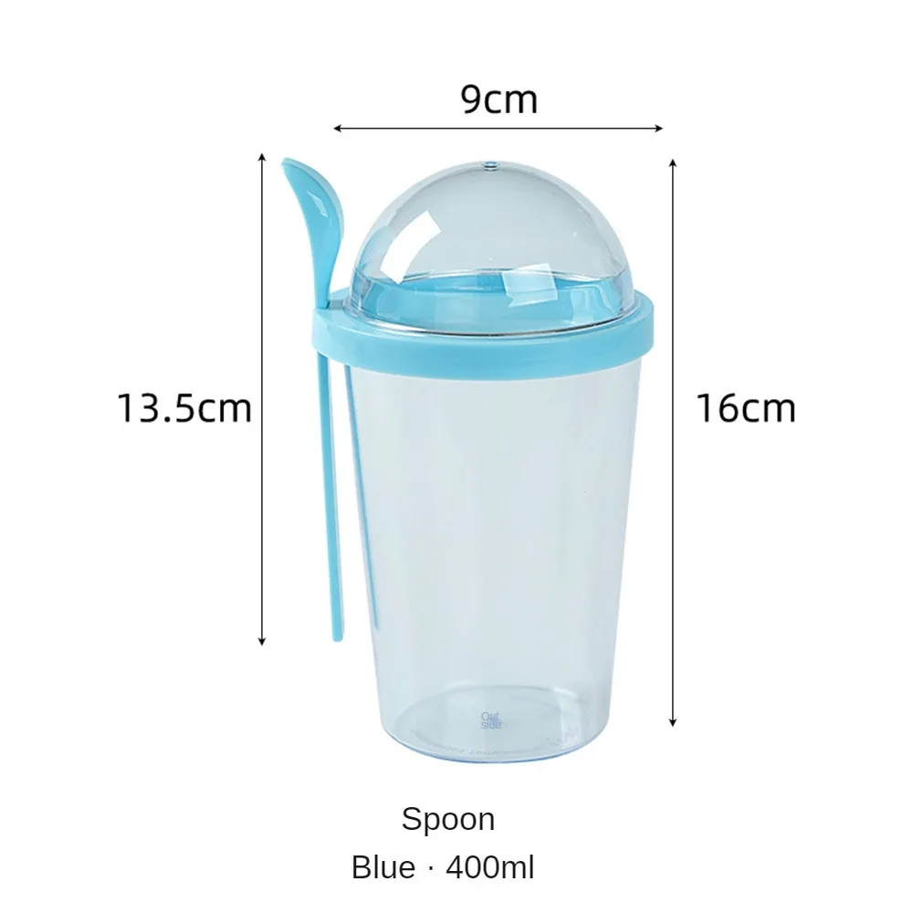 400ml Breakfast Fruit Oat Yogurt Salad Cup Lid Spoon Two Layer Food Storage Portable Fitness Weight Reducing Food Storage Cup 4