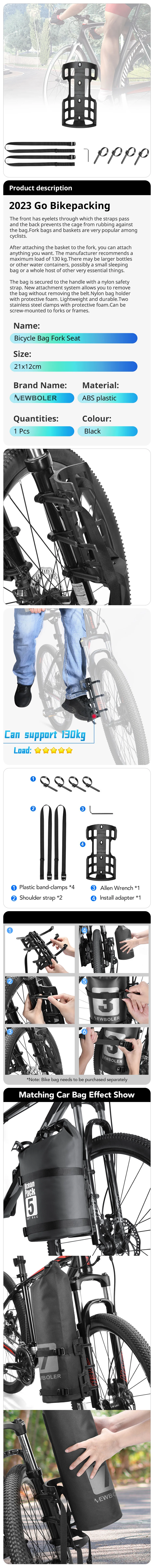 Description Picture 2 of itemNEWBOLER Bicycle Gear Mount Stuff Holder Cage Mount Cycling Fork Frame Gear Bag Carry Mount Road Bike Bottle Cage