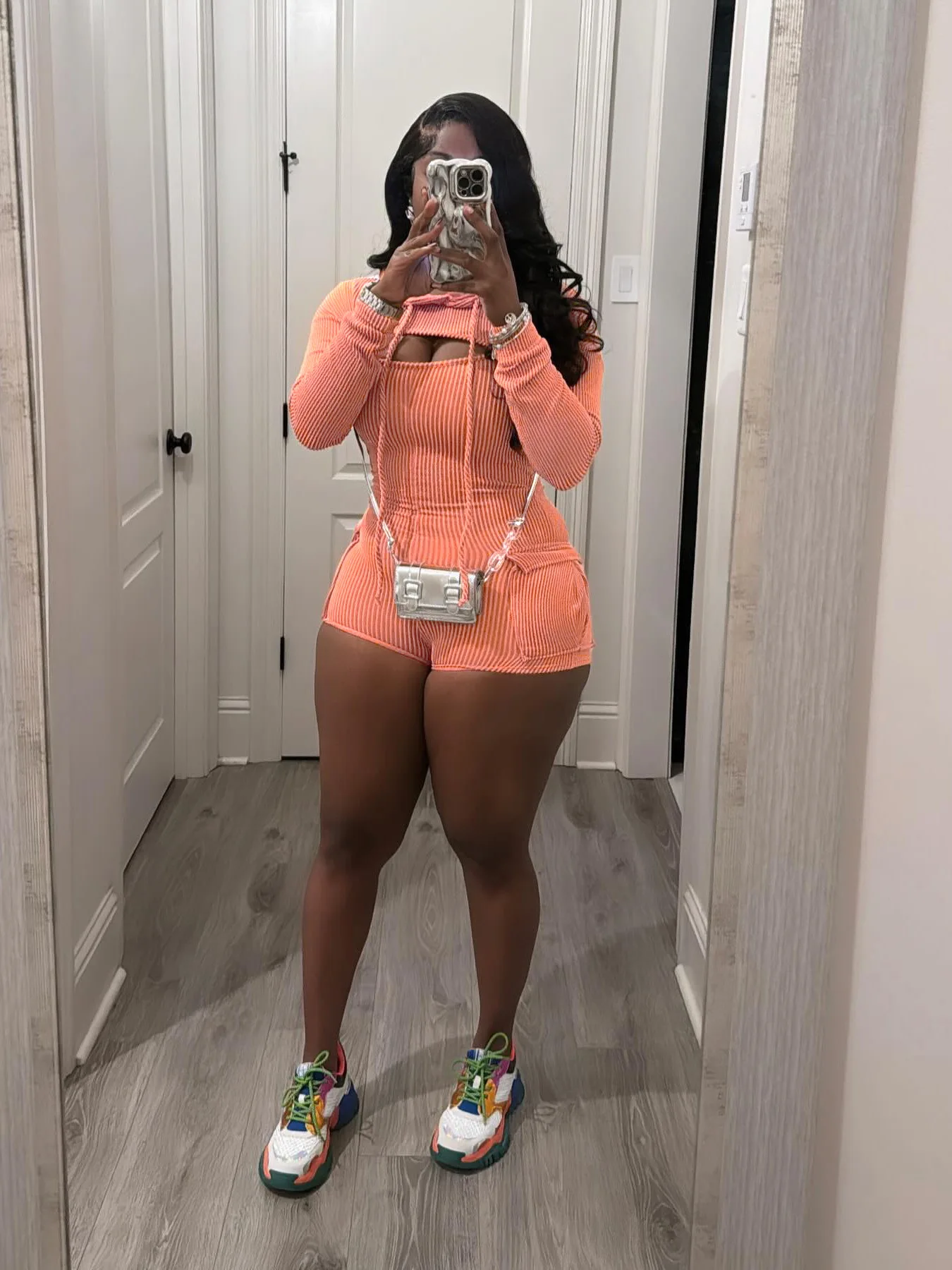 PYMQR 2024 Summer New Long Sleeved Hooded Suspender Slim Fit Jumpsuit Two-piece Set Woman Streetwear Club Party Beach Wear