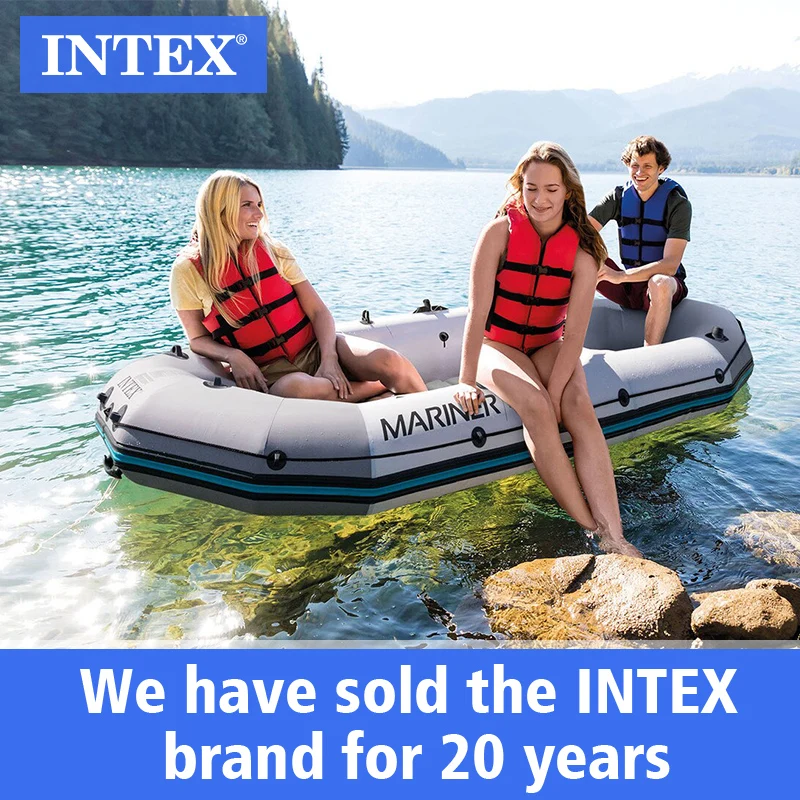 Intex 68376 전문 시리즈 마리너 4 세트, 팽창식 뗏목 PVC 낚시 보트, 핫 세일
