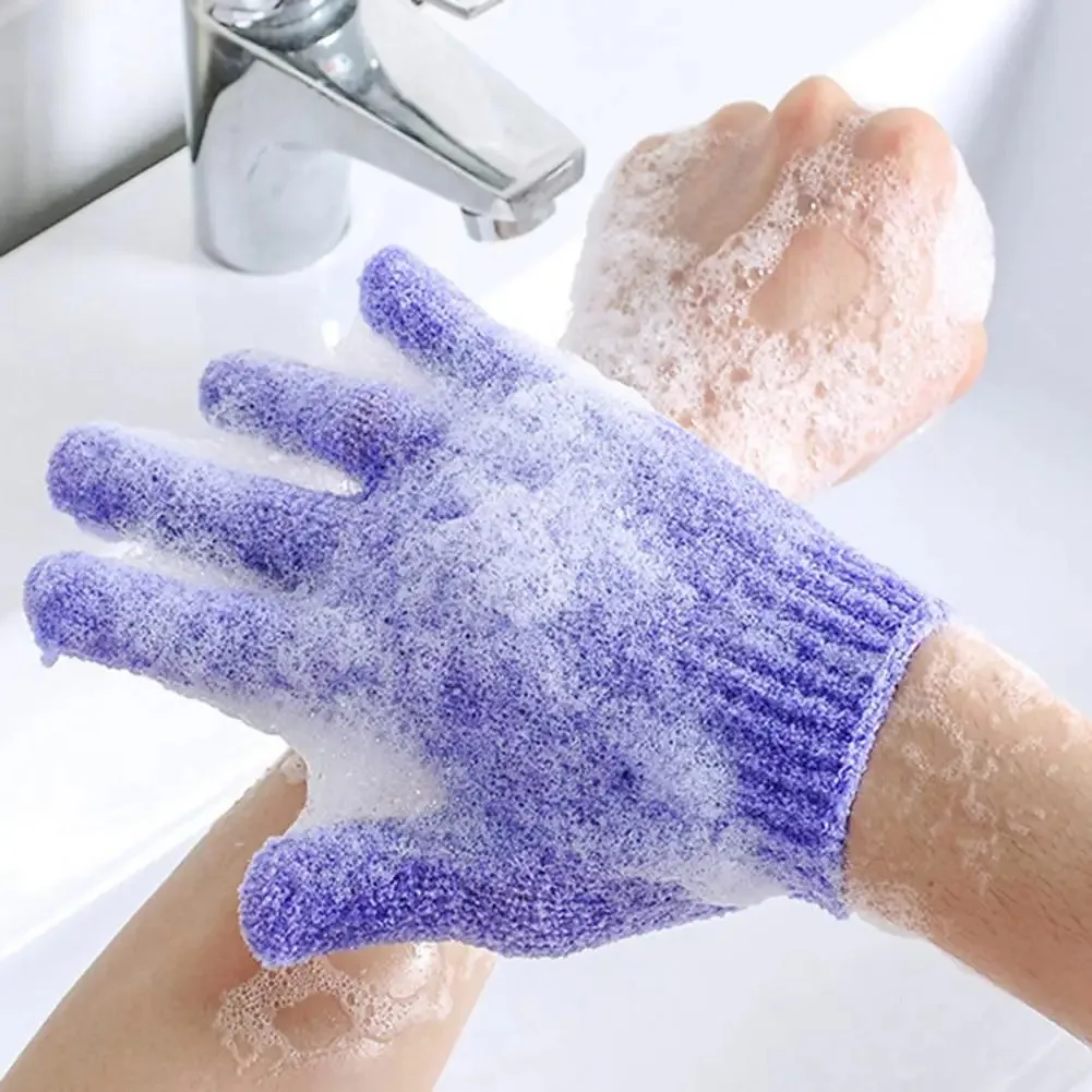 2pcs Shower Bath Gloves Exfoliating Wash Skin Spa Massage Scrub Body Scrubber Glove 4