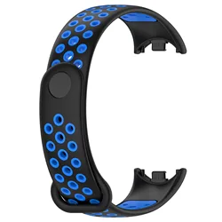 Premium Silicone Sport Wristband for Smart Bands - Universal Fit (Black Blue)
