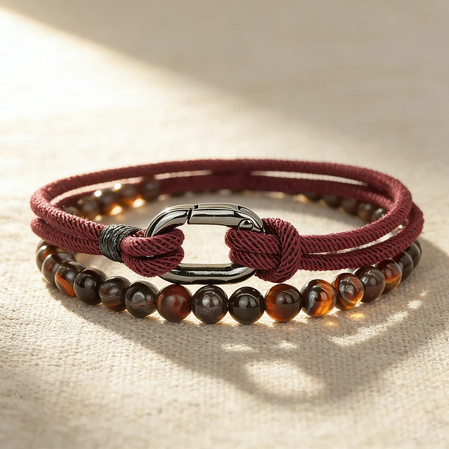 Noter 2-teiliges Herren-Armband-Set, ausgewählte hautfreundliche Materialien, 6 Farboptionen, Sport-Armband, schweißabsorbierend, lässig, vielseitig