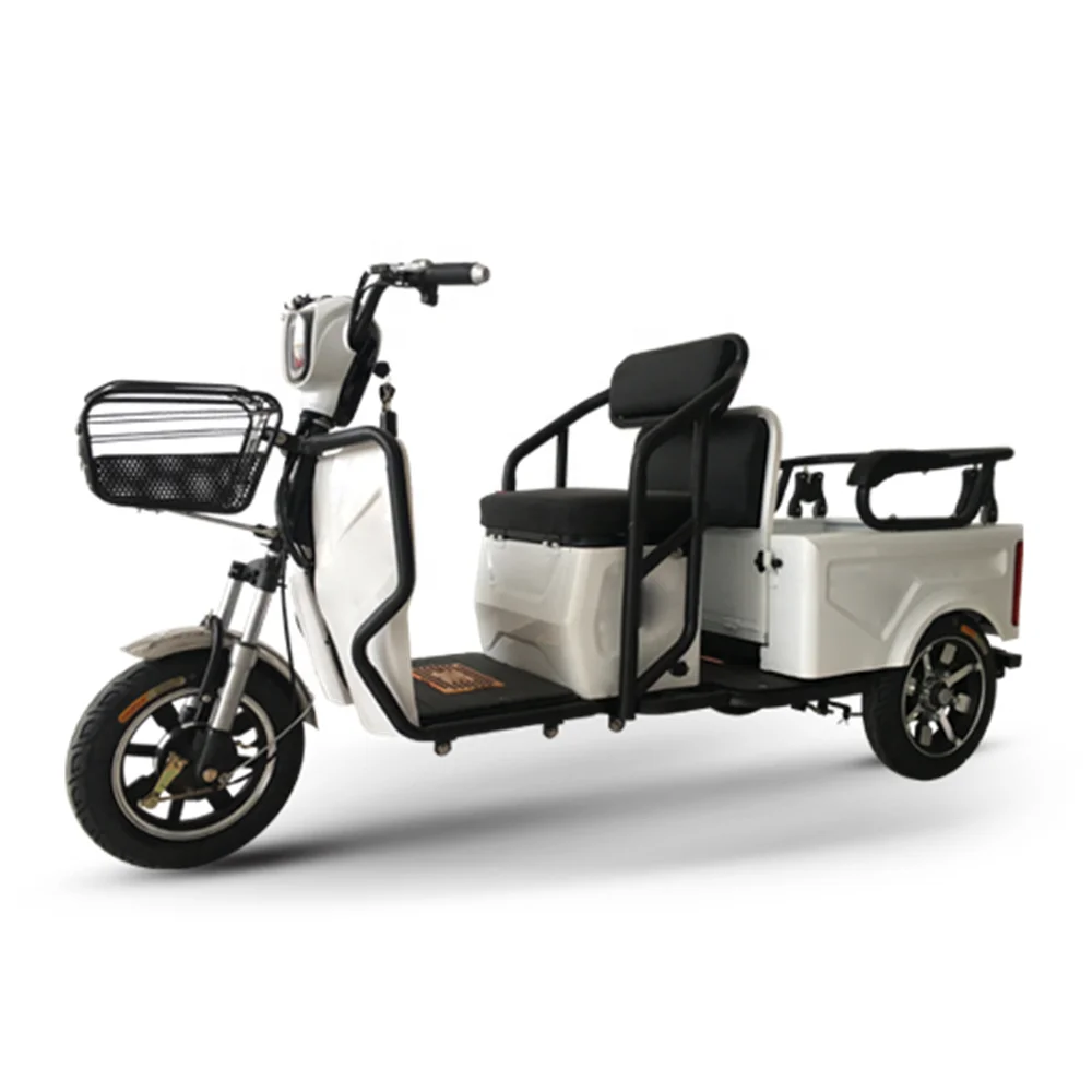 two seat dual persons shopping bike mobility elderly Assisted travel Electric Tricycles three wheels scooter with big carriage three fold umbrella rain and wind resistant travel sunshade rain and shine dual purpose van gogh