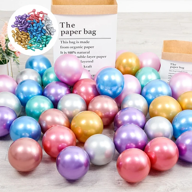 100 шт. Chorme розовое золото смешанный цвет новые глянцевые металлические латексные