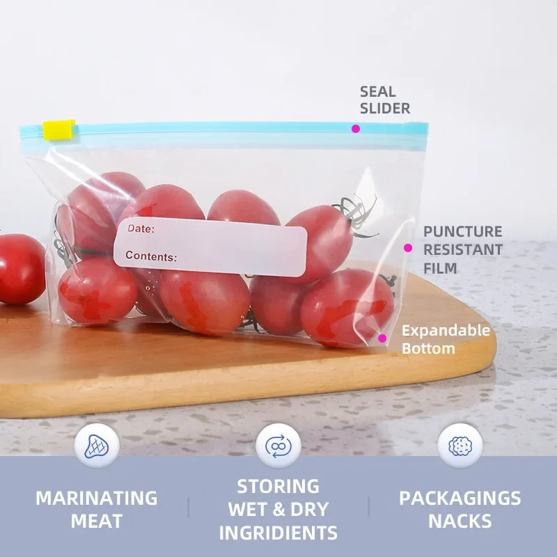 Fresh Keeping Bags Zipper Sealed Food Grade Reusable
