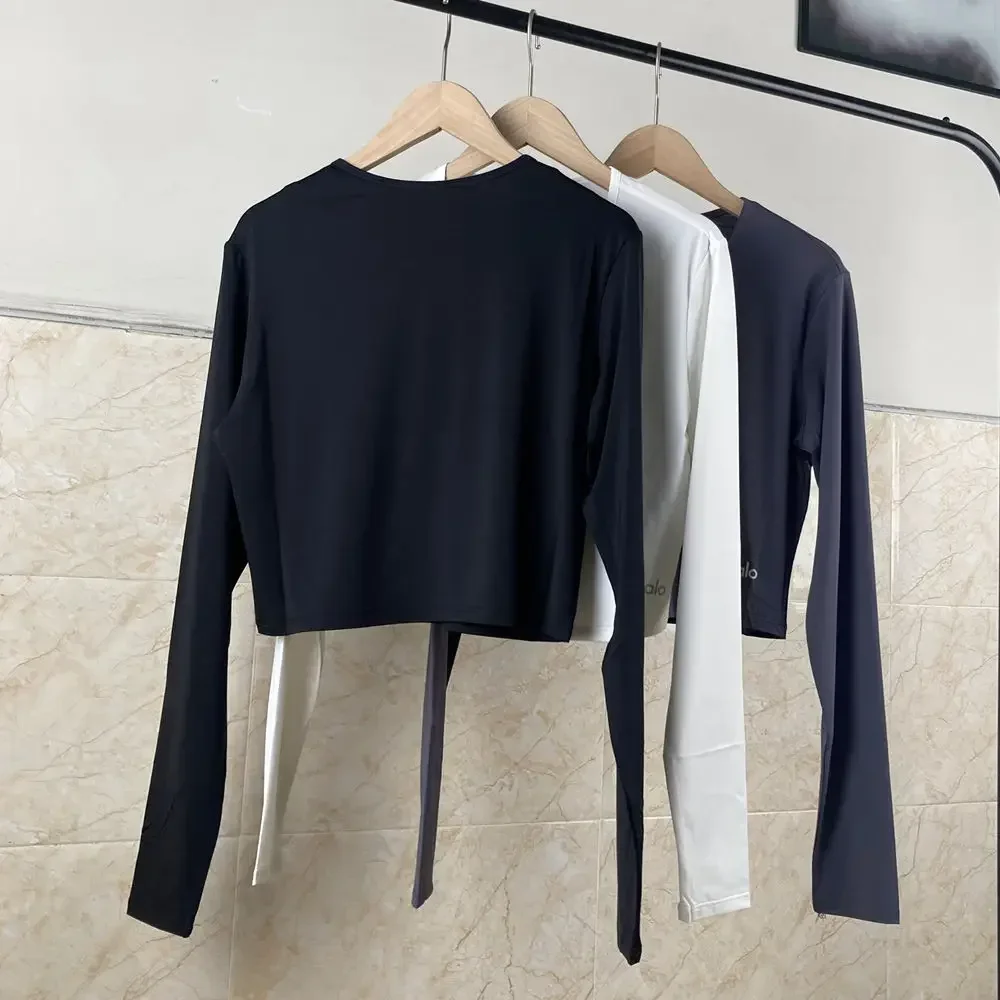 

AL ultra-thin quick drying yoga sportswear, nano silk smooth high elasticity sports short fitness clothes, long sleeves