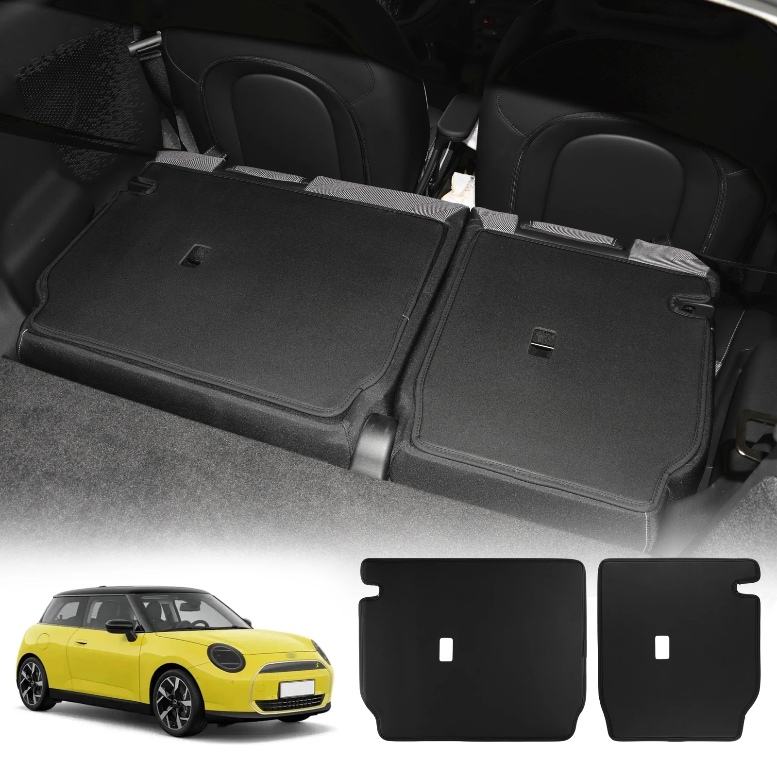 For BMW Mini Electric Cooper E SE J01 EV Seat Anti Kick Pad 3Pcs PU Leather Rear Protective Seat Back Anti Dirt Mat