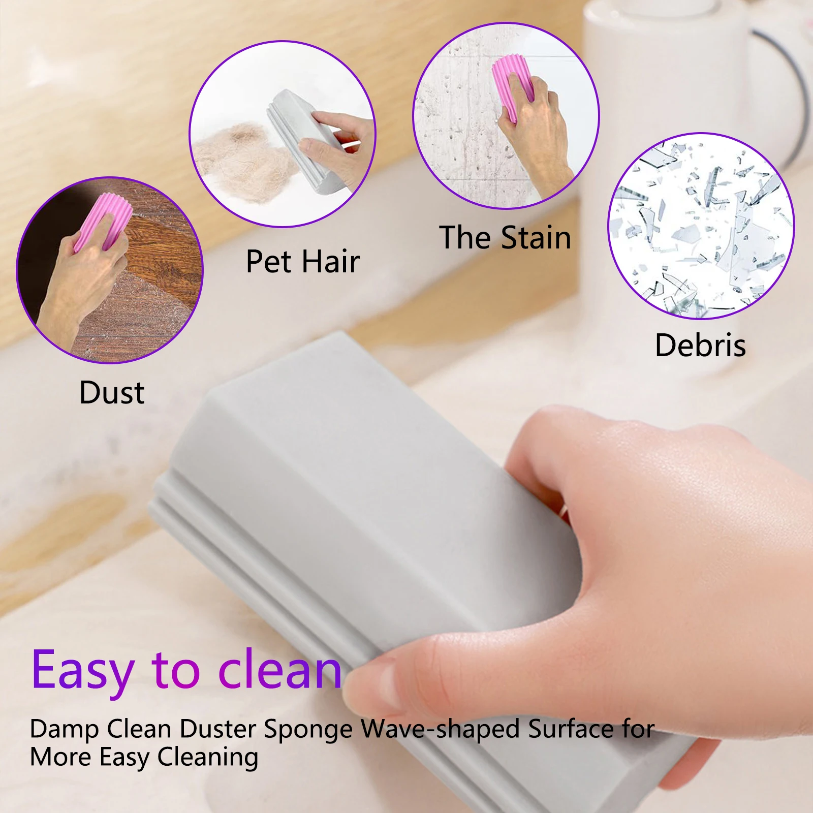 Damp Duster Clean Sponge PVA Portable Cleaning Brush Duster For Cleaning  Blinds Glass Baseboards Vents Railings Mirrors Window - AliExpress