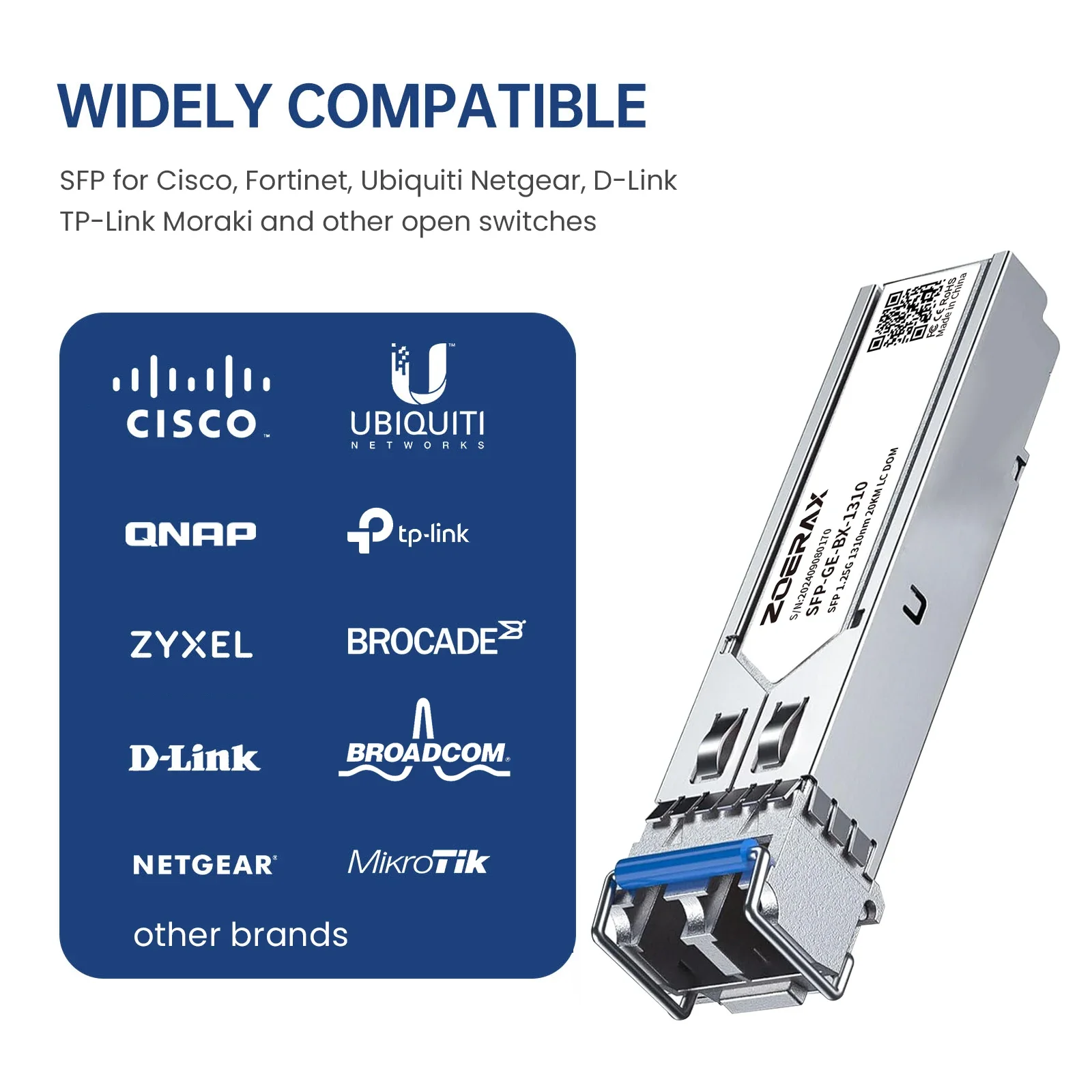 1PCS 1.25G/10G LC SFP Single-mode Duplex Optic Module Fiber Transceiver Module 1000Base LX 1310nm up to 20km DDM