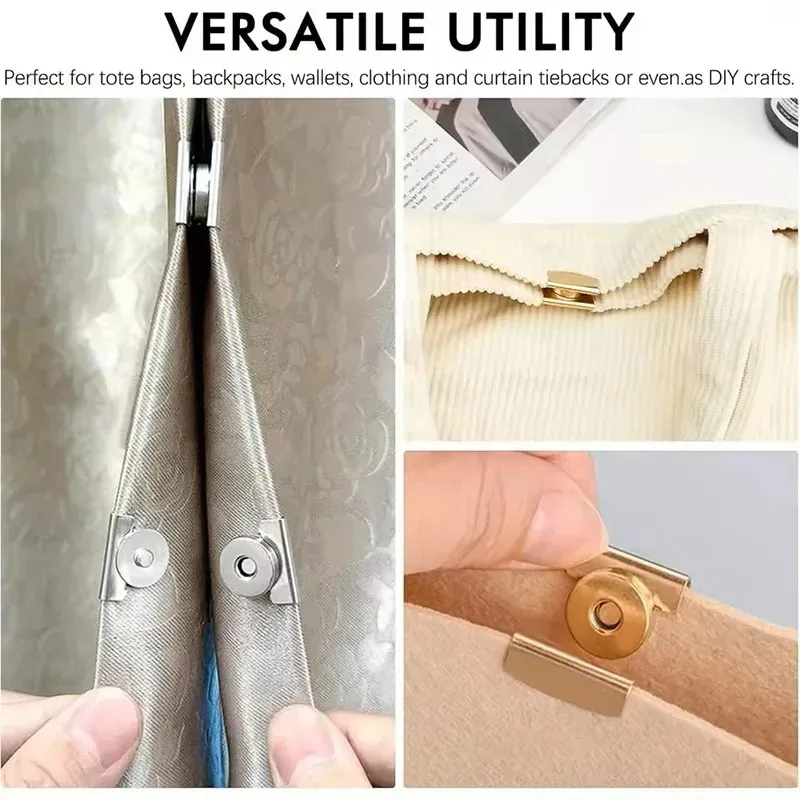 Metal Seamless Magnetic Buckle Bags DIY Buckle Closure Snaps Handbags
