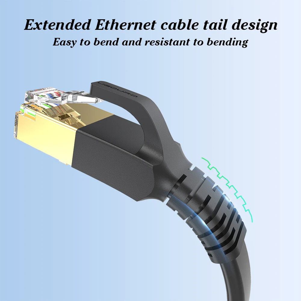 High-Speed Flat Cat 8 Ethernet Cable - UGOURD 40Gbps 2000MHz Network LAN Cable