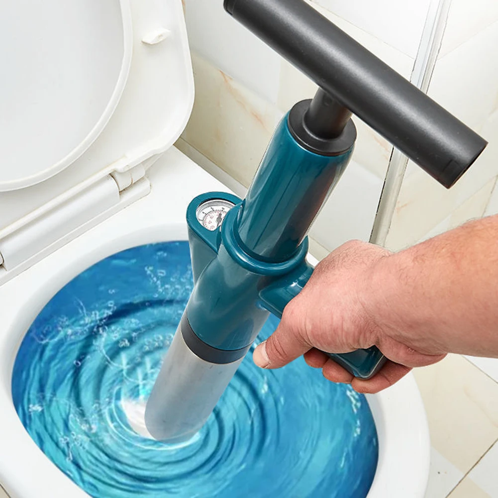 Air Power Drain Blaster Tools Stainless Steel Bathroom Plunger Universal High-pressure Accessories for Bathroom Shower Bathtub