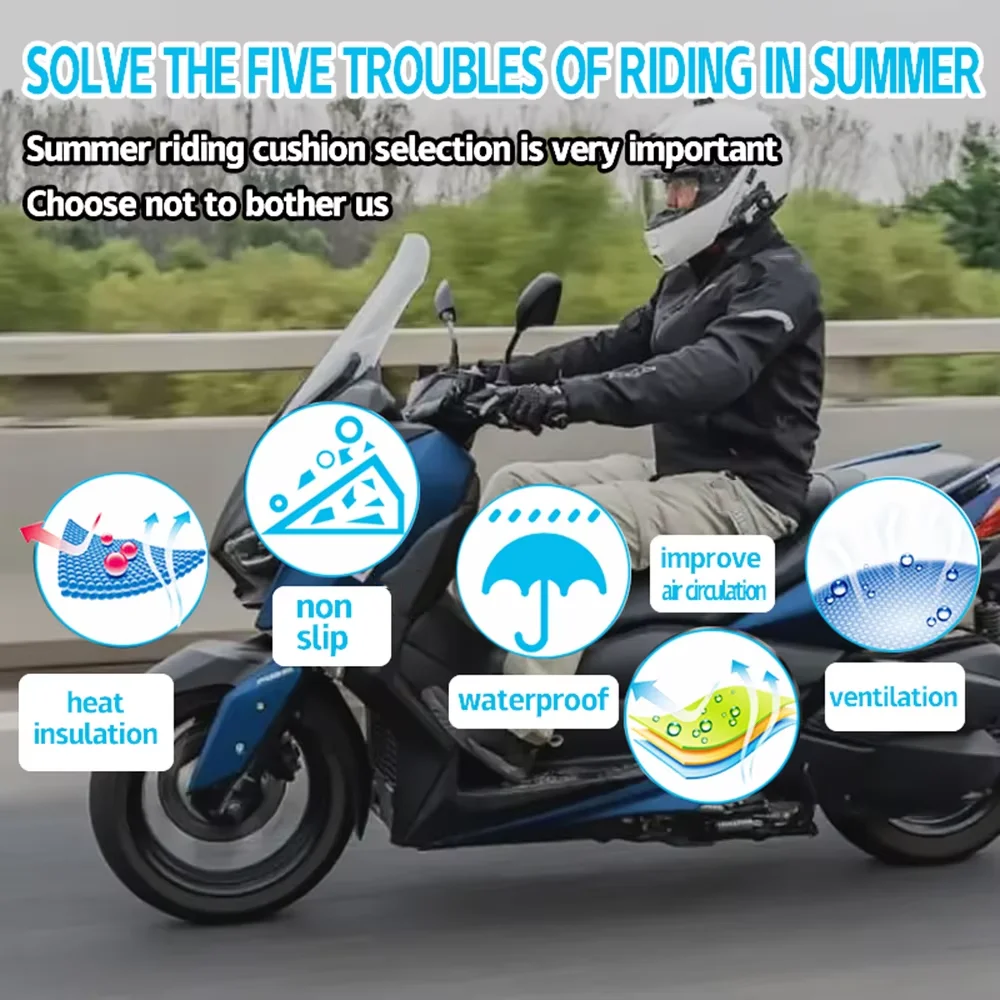 오토바이 액세서리 통기성 X-MAX 시트 쿠션 커버 Yamaha XMAX 300 125 250 400 XMAX250 용 태양 열 절연 보호