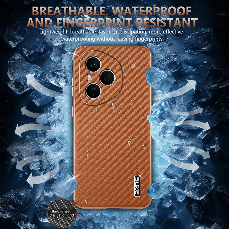 Luxury PU Plating Carbon Fiber Protective Back Cover Case