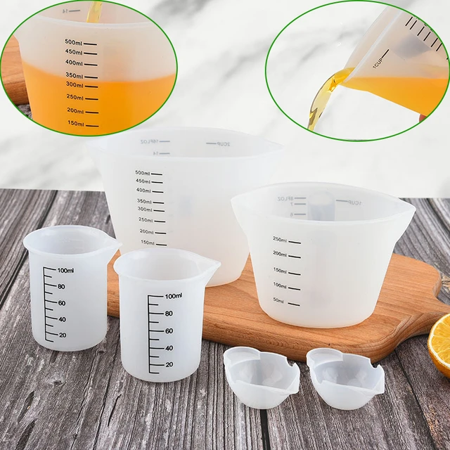6Pcs/Set Silicone Measuring Cup Clear Scale Food Grade Durable Non