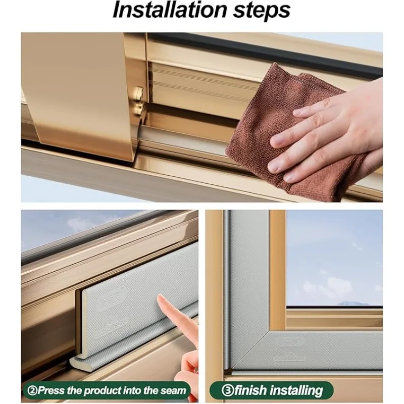 Self-Adhesive Window Seal Strip Set - Windproof, Soundproof, and Dustproof Draft Stopper for Sliding Windows and Doors