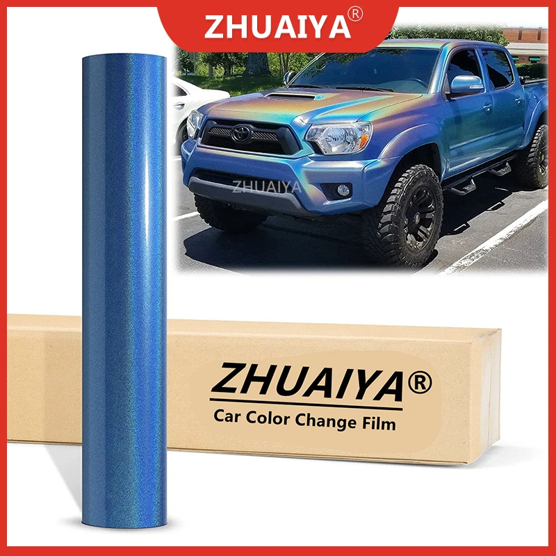 

Car Color Change Film (152cmx18m) Blue Laser Flip Gloss Psychedelic Metallic Glossy Rainbow Holographic Vinyl Wrap