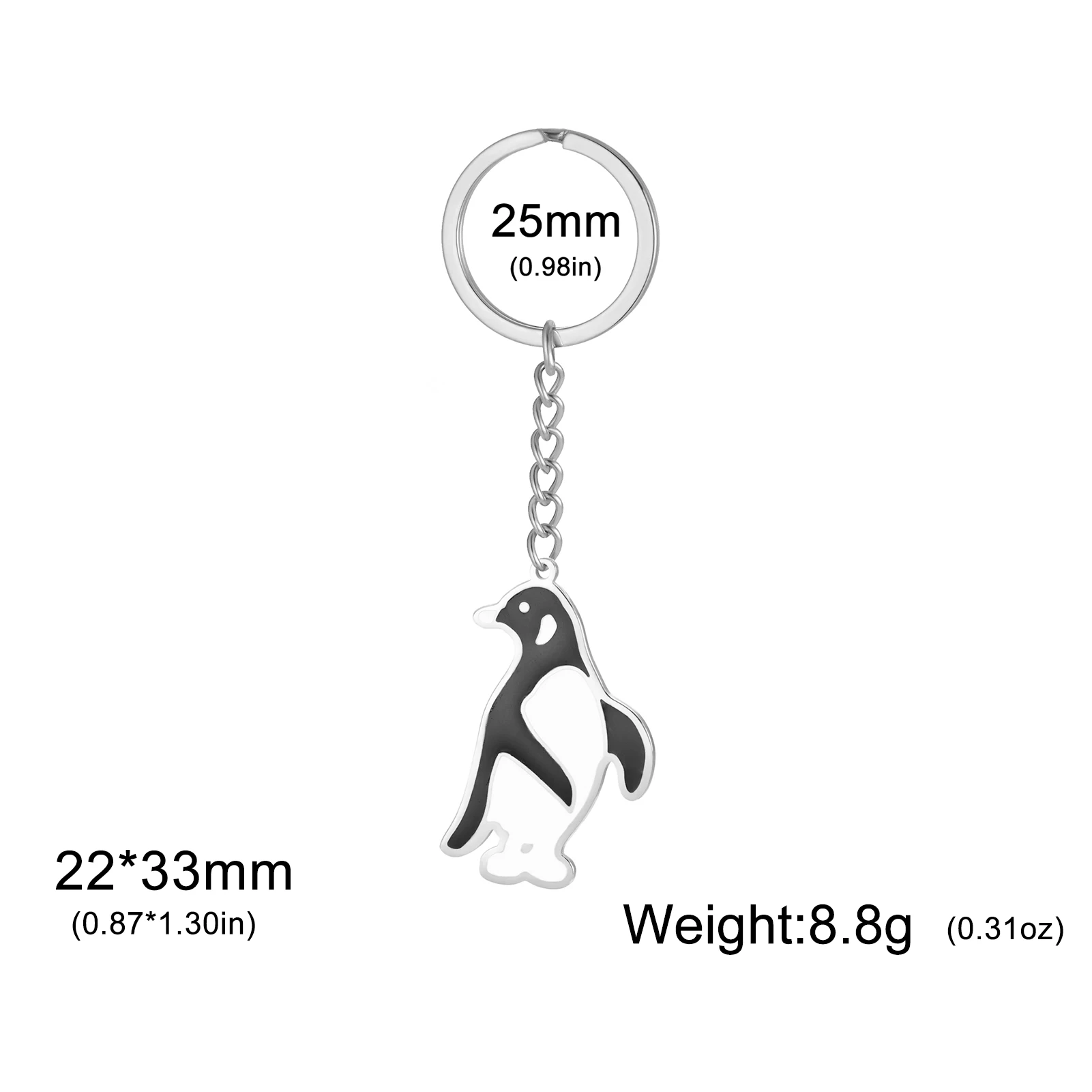 COOLTIME Niedlicher Tier-Pinguin-Schlüsselanhänger für Damen und Herren, Edelstahl, Tasche, Auto-Schlüsselanhänger, Schmuck, Großhandel, Geschenke