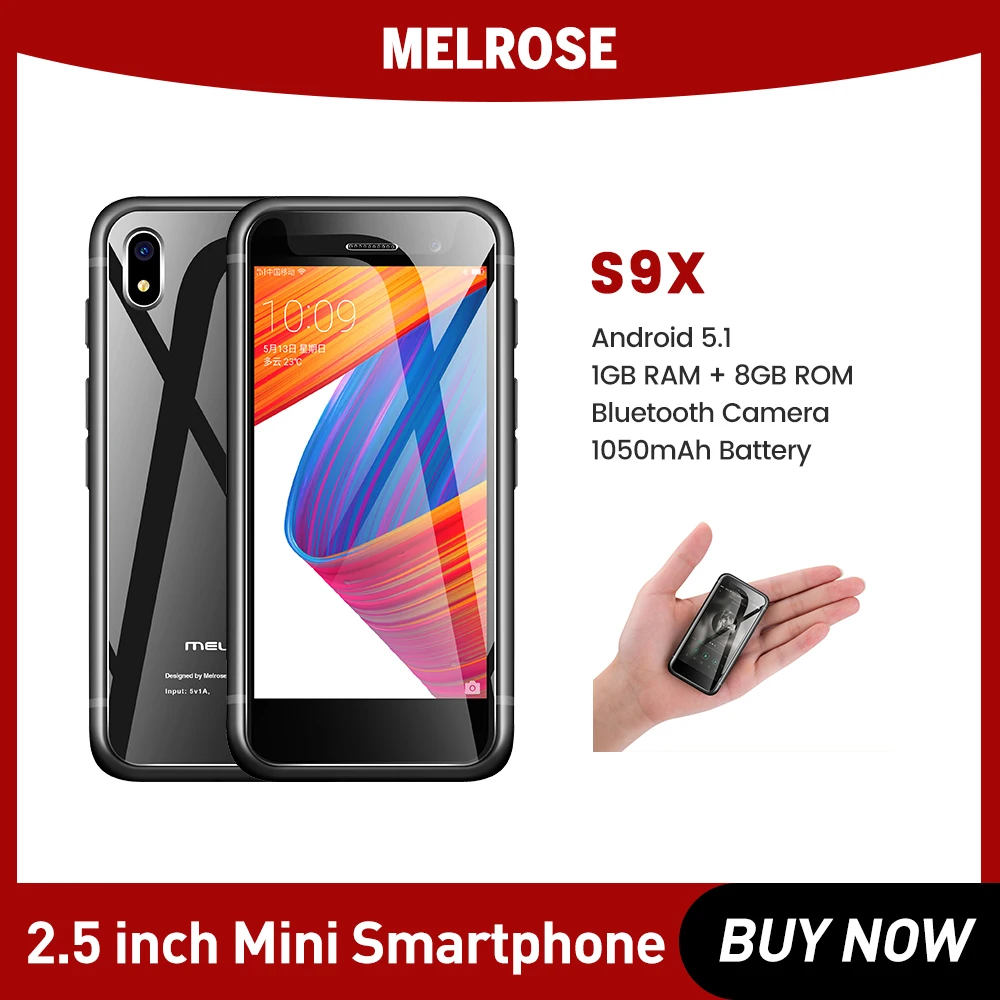 

UNIWA S9X Ultra Slim Mini 3G WCDMA Smartphone Melrose Android 5.1 2.5 Inch 1G RAM 8GB ROM WiFi Cellphones Quad Core Camer