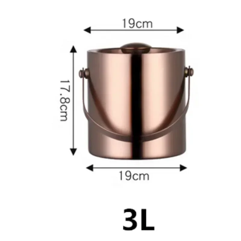304 2L/3L Stainless Ice Steel Bucket Portable Wall Double Insulated with Hotel Lid wine Champagne whiskey Beverage beer tools