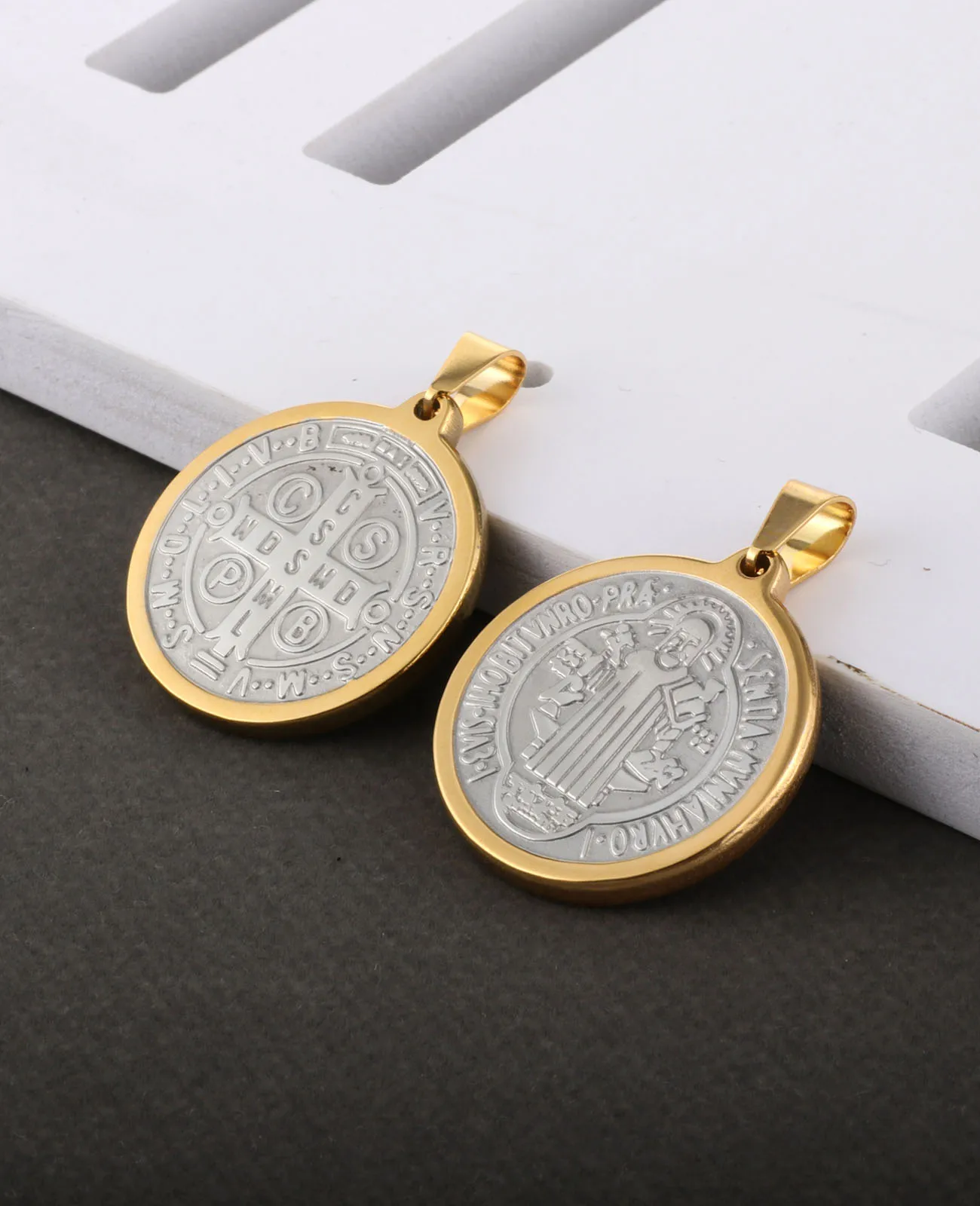Stainless Steel St. Benedict Medal Pendant