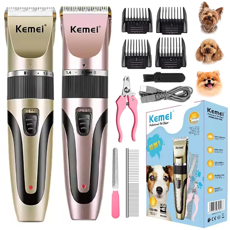 Hair Trimmer Pet Clipper Dog Hair Trimmer Pet Hair Trimmer Dog Clipper Professional Pet Grooming Clipper Kit Dog Hair Trimmer Electric Cat Shaver ceramic blade Rechargeable Animals Haircut Machine