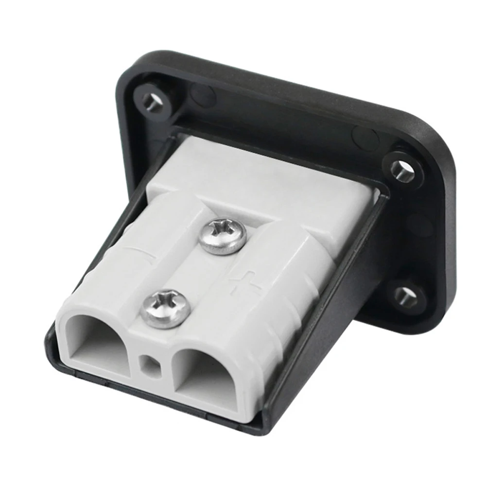 50A Charging Battery Connector Flush Mount Anderson Plug Kit Mounting Bracket Panel Cover Accessories for Caravan Camper Boat charging battery connector kit car plug mounting bracket