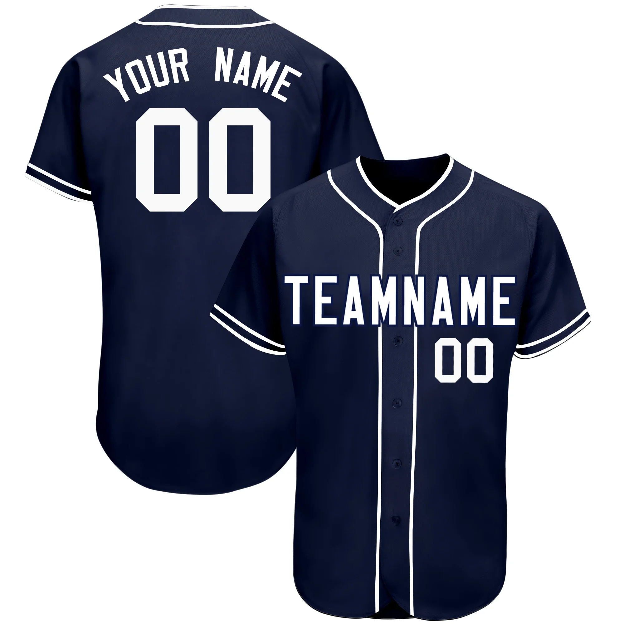 High Quality Baseball Jersey Casual Cardigan Baseball Shirt Printed Team Name Number Softball Uniform for Adults/Kids/Men