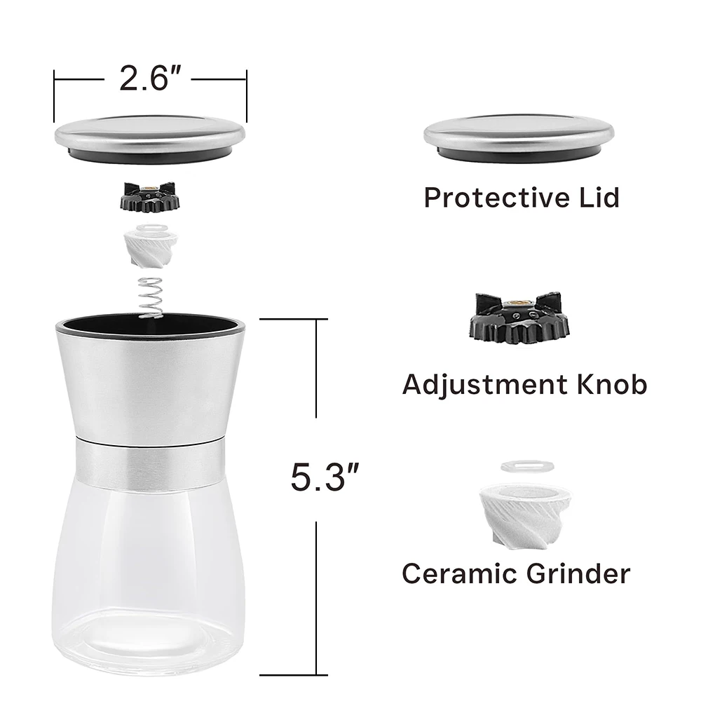 Salt and Pepper Grinder Set Adjustable Coarseness Refillable Stainless Steel Pepper Mill Grinders Kitchen Spice Grinder salt and pepper grinder pepper grinder