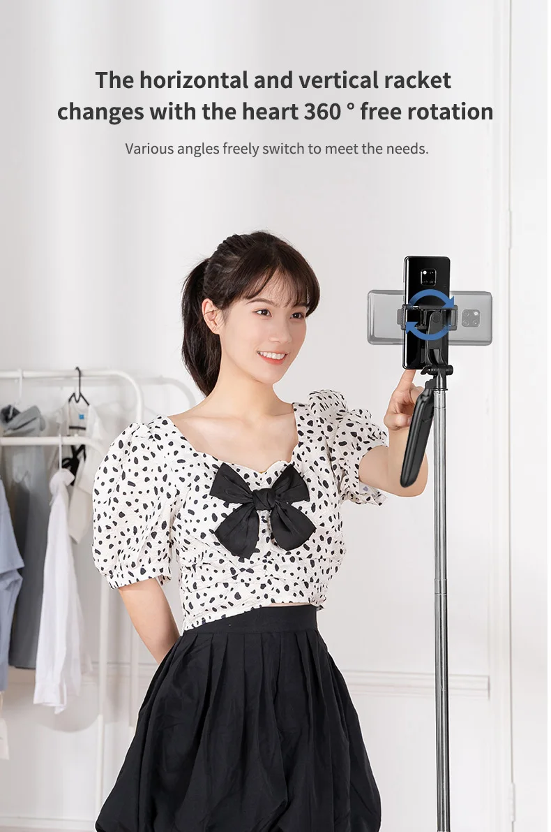 ADYSS A36 미니 3 in 1 확장형 셀카봉 삼각대 홀더 무선 리모컨 포함