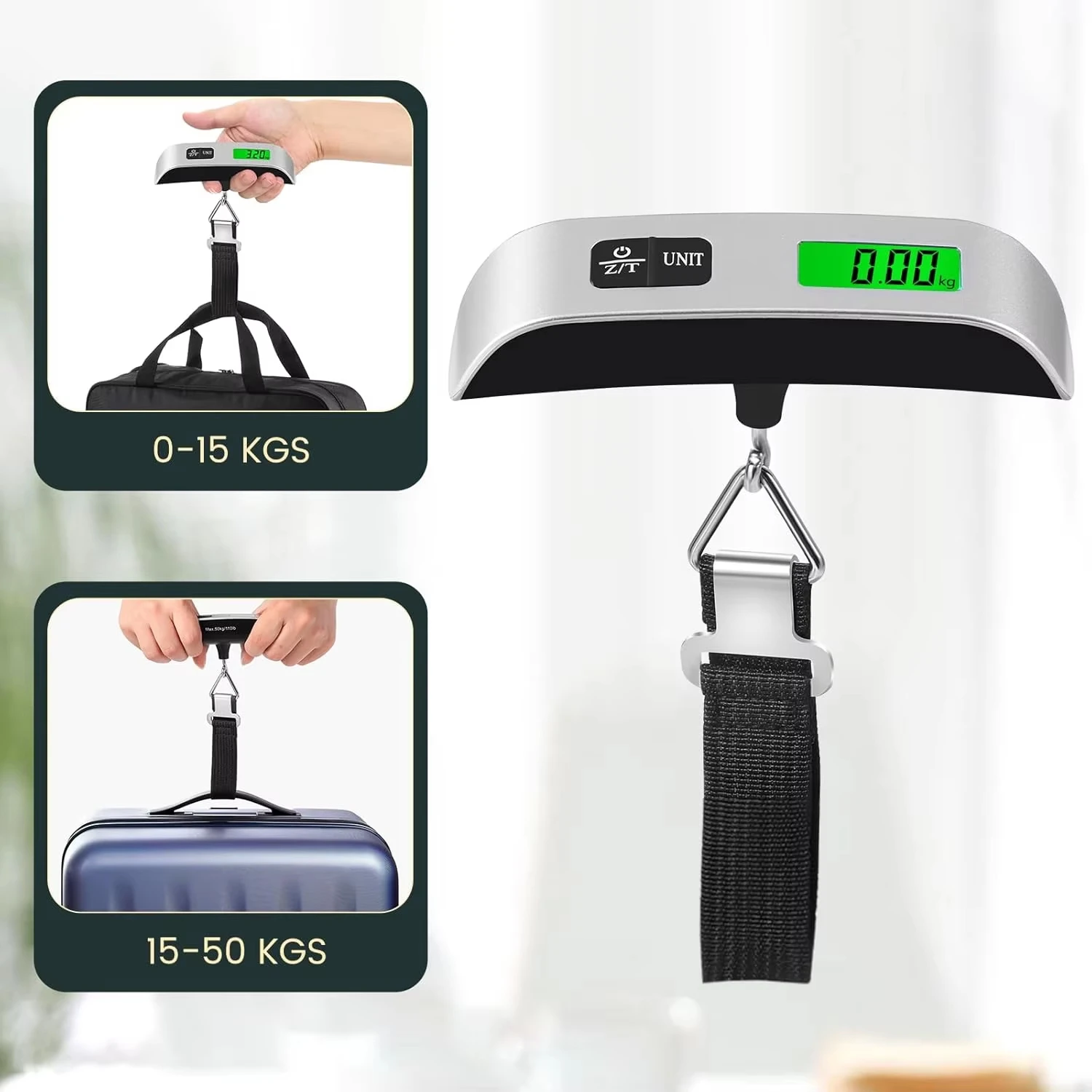 Digital Handheld Portable Luggage Scale for Travel and Suitcases (110lb/50kg Capacity)