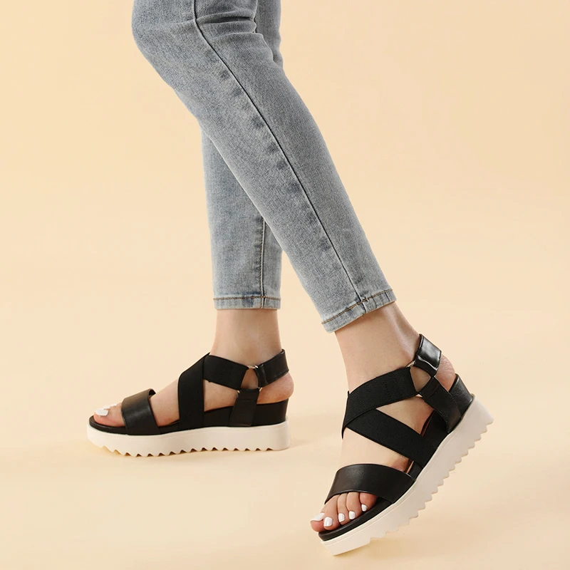 DREAM PAIRS Women’s Open Toe Ankle Strap Platform Wedge Sandals 