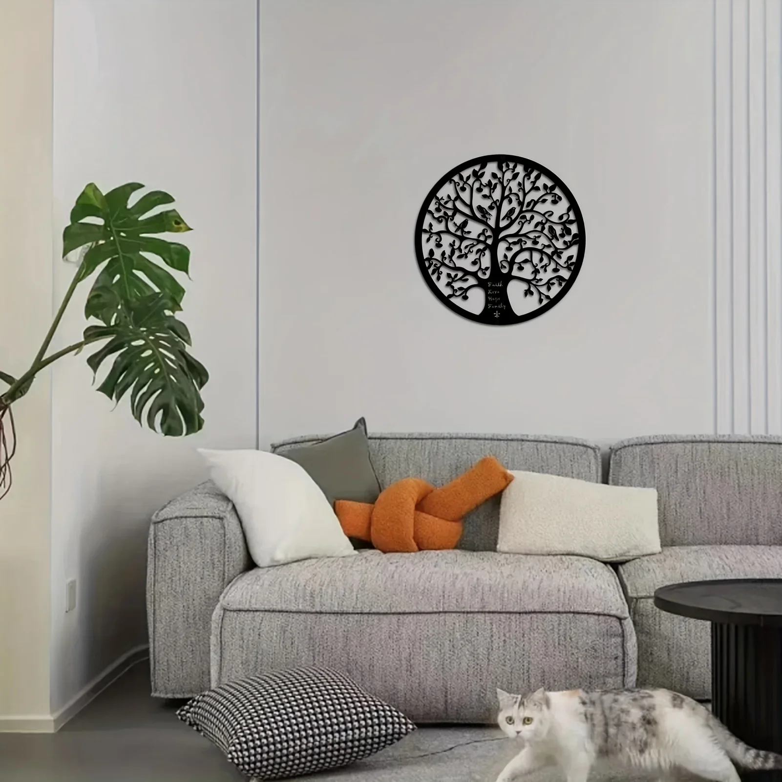 

Modern Tree Life Metal Wall Decor - Black Line Sculpture for Home Office Decor wall art,wall sculpture room decor Crafts