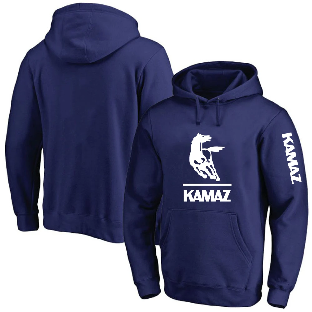 2023 new men's Kamaz printed solid color hooded hooded street sweatshirt Harajuku high-quality top.