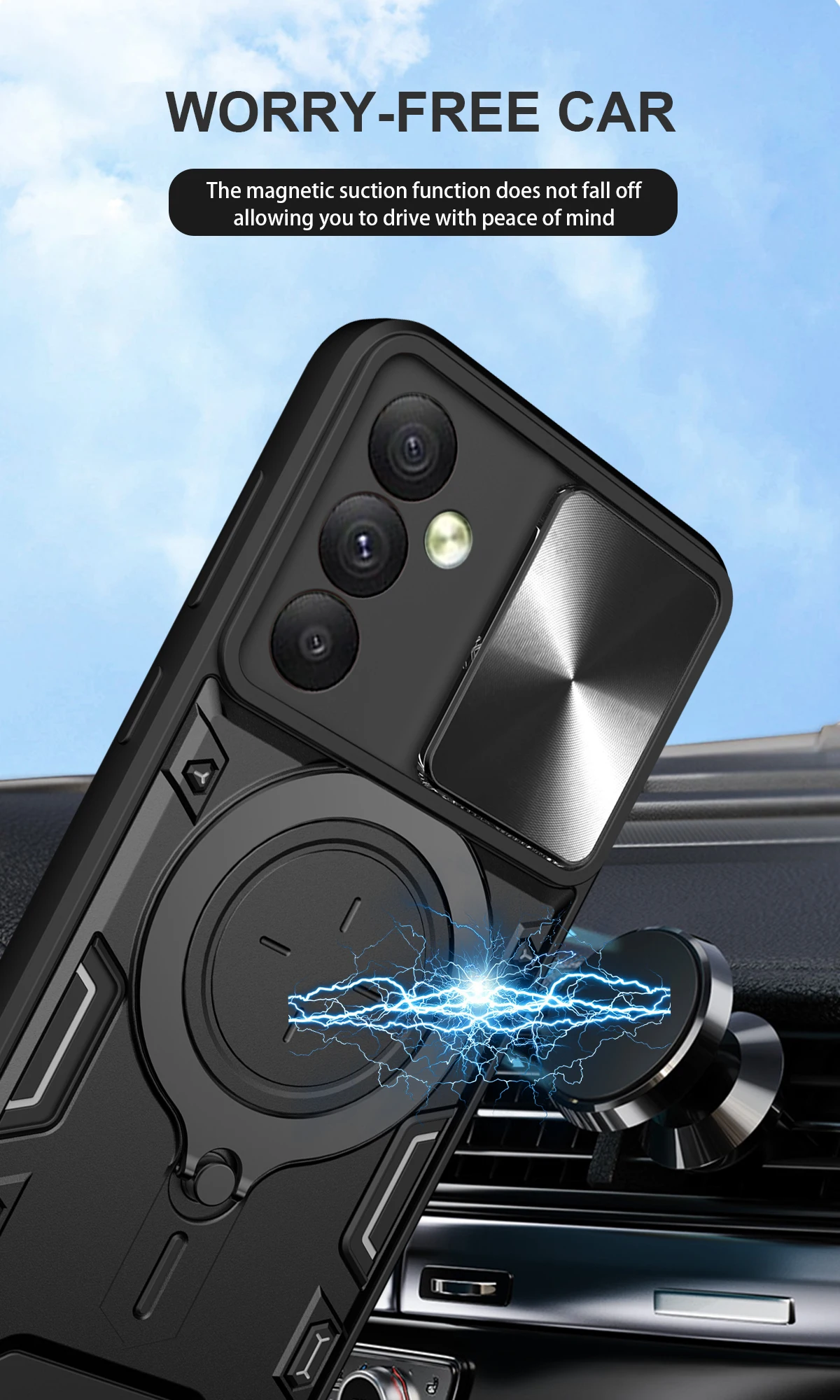 Shockproof Magnetic Ring Phone Case For Samsung Galaxy Series_voghion.com