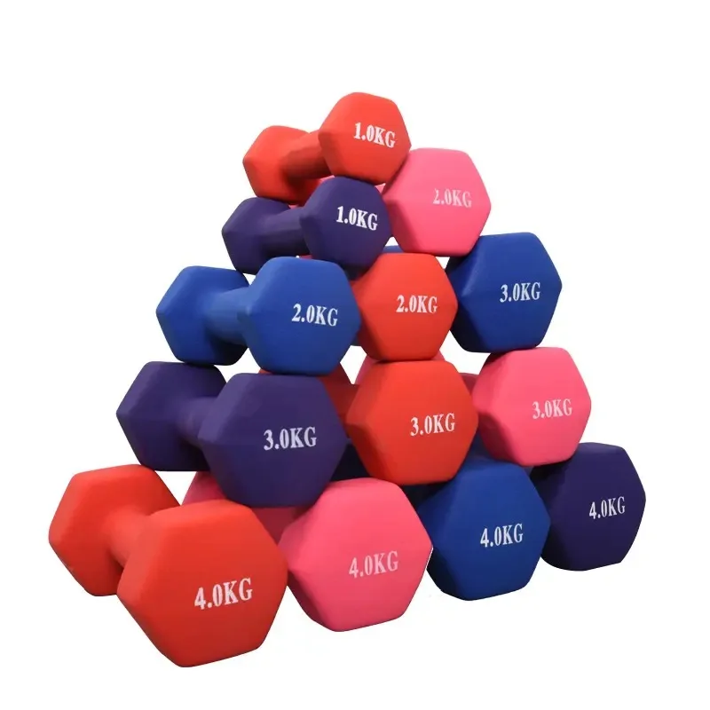 High Quality Weights Lifting Gym Fitness Equipment Vinyl Dumbbell/1KG Neoprene Dumbbell Set For Sale